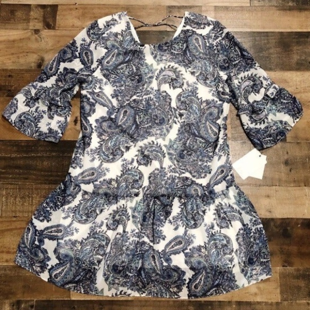 DR2 Daniel Rainn Paisley Crisscros Back Dress NWT